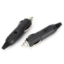 5Pcs/Set 12V Male Car Cigarette Lighter Socket Plug Connector + Fuse Red LED  LJ