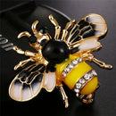 Women Delicate Enamel Little Bee Crystal Rhinestone Collar Pin Brooch JewelryTEU