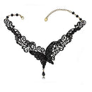 Black Lace Butterfly Choker Victorian Steampunk Gothic Collar Necklace