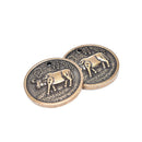Copper Round Chinese Ethnic Zodiac Cattle Pendant Necklace Men Women PendanSEAU