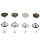 Jeans Button 40 pcs Metal Tack Buttons Replacement Kit Repair For Sewing Pa