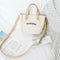 Letter Print Shoulder Satchel Handbags Canvas Women Crossbody Bags (White)