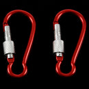 2Pcs Aluminum Climbing Screw Locking Snap Carabiner Hook Keychain Red P1K9