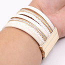 Leather Multi-Layer Wraps Bracelet,Boho Wide Buckle Wristband Bangle,BraidedZ5D2