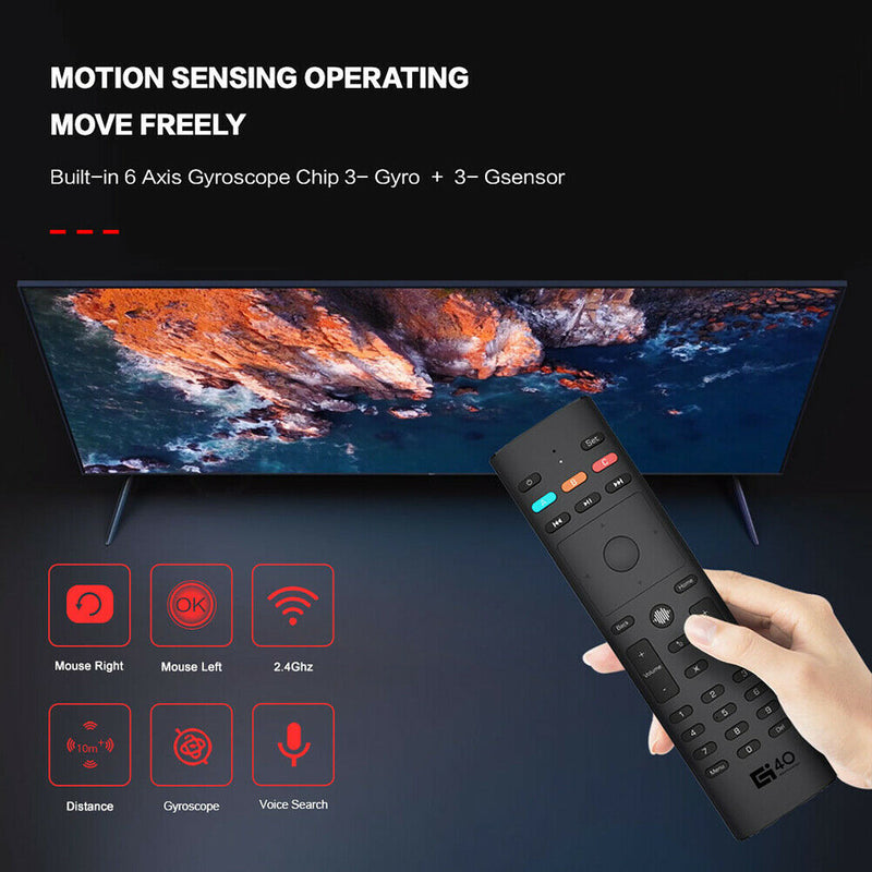 G40S 2.4GHz Wireless Air Mouse Voice Remote for PC Projector Android TV Box