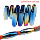 10Pcs/Set DIY Hair Braid Dreadlock Dread Beads Pins Rings Cuff Clips Jewelry  Ew