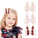 Girls Children Princess Glitter Rabbit Ears Hair Bows Clips Handmade Hair P H3L4