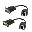 2x VGA Extender to CAT5 RJ45 Cable Adapter 15Pin Male to Rj45 Female