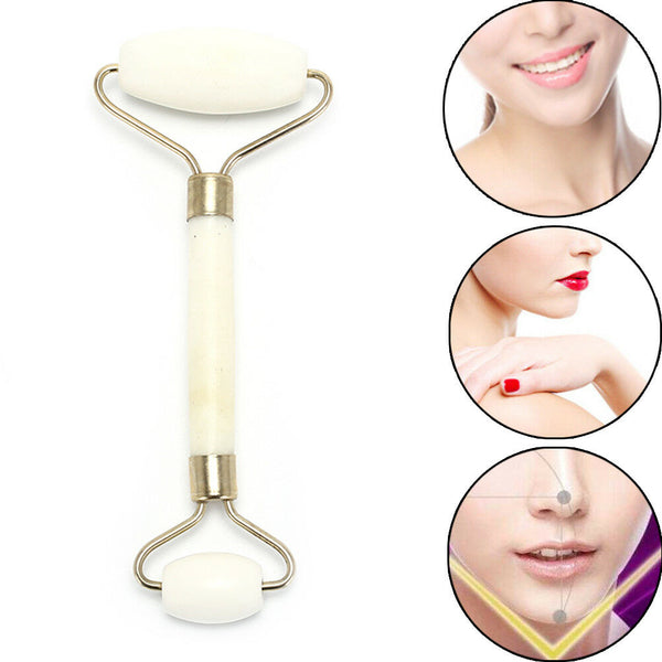 1x Natural Jade Stone Massager Roller Spa Head Neck Body Facial Beauty Tool A Kw