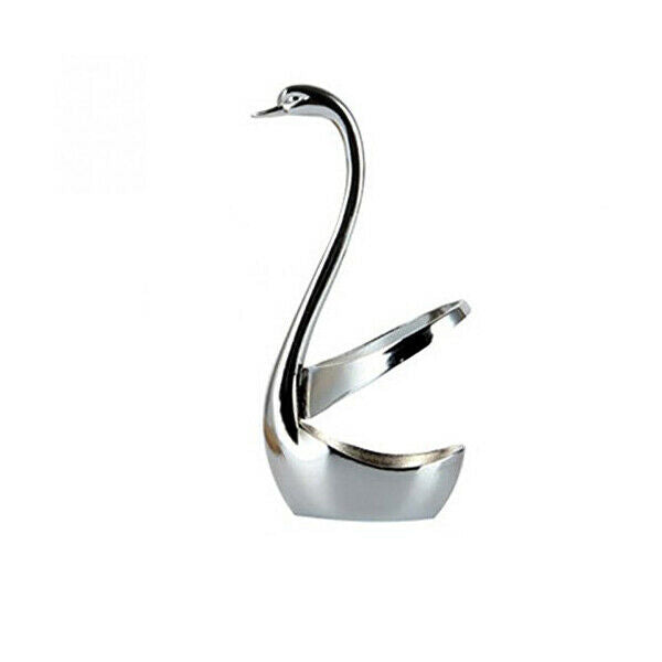 Swan Base Holder With Fruit/ Dessert Fork Cake Spoon Set Pastry Forks Creat W6Q2