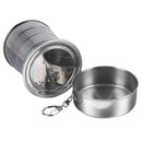 Big Stainless Steel Travel Portable Retractable Metal Wine Folding Cup