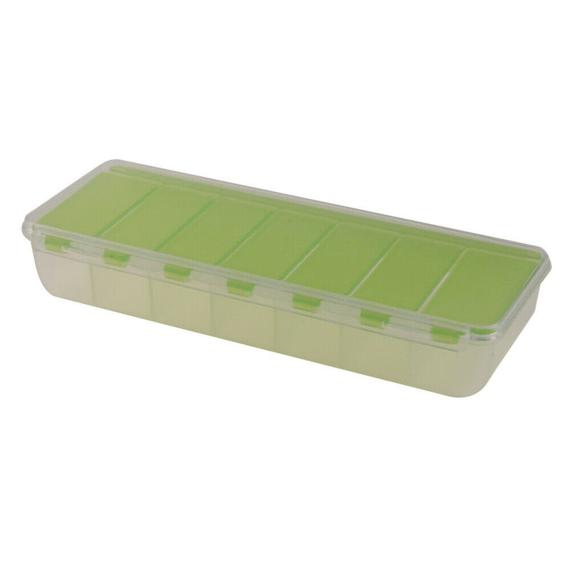 Large Travel Pill Cases Portable 7-Day Medicine Box Tablet Container(Green)