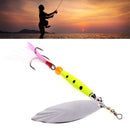 Fishing Lures Spinner Baits Metal Bionic Fish Hook Tackle Spoon Sequins Feather