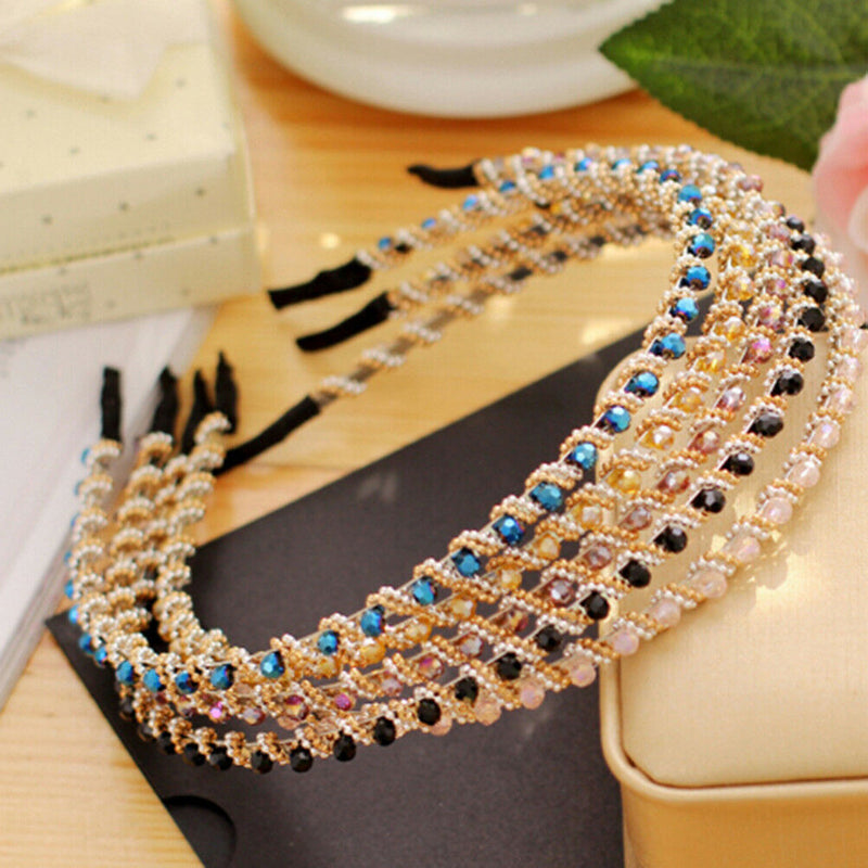 Women Girl's Crystal Rhinestone Jewelry Headband Hairband Hair Band Accessori Hn