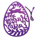 Easter Non-woven Purple Egg Hanging Ornament Felt Egg Rabbit Wall Penda_