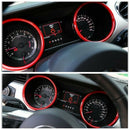 ABS Red Interior Dashboard Ring Cover Trim Decoration for Ford Mustang 2015