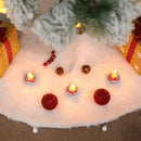Xmas Christmas Tree Skirt Decor Plush Base Party White Snow Mat Cover Decor FT