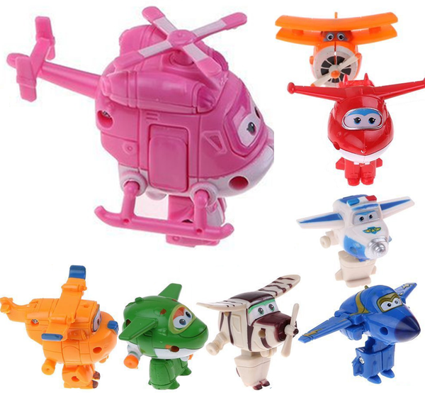 8Pcs TV Animation Super Wings Transforming Plane Mini Characters Toys Robot 2020