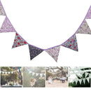 12 Flags 3.2m Purple Flower Bunting Holiday Party Decor Pennant Flag Banner