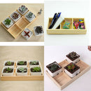 4PCS/PACK 4-Grid Wooden Storage Divider Box Drawer Desk Desktop Organizer for
