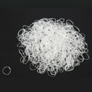 500x hair rubber cord rubber Band transparent white 1mm