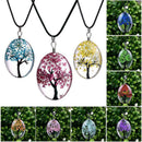 Jewelry Real Dried Flower Necklace Tree Shaped Rope Glass Long Pendant Neck O7X6