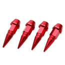 4pcs Aluminum Spike Shaped Car Bike Tire Valve Stem Dustproof Caps Covers Red