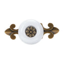1 Pair Ceramic Door Drawer Cupboard Handle Pull Knobs Bronze Zine Alloy Bas W6K4