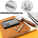 32PCS Metal Stamping Punch Tool Leather Craft Printing PatternsS Ew
