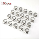 100x Drive Hose Clamps Ring Clips 1/2"-3/4" Stainless Steel Fuel Line Accessory