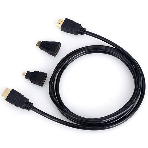 3 in 1 HD High Speed HDMI to HDMI Cable+Micro HDMI Adaptor+ Mini HDMI adapte â„–[