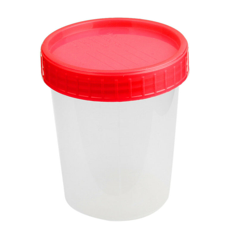 120ml 4oz Plastic Graduated Measure Specimen Cup Sterile Container w/ Lid