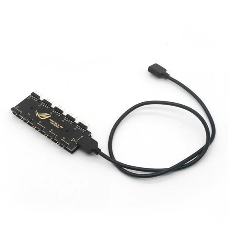 1 to 10 Motherboard RGB HUB for GIGABYTE AURA SYNC RGB Extension Cable Splitter