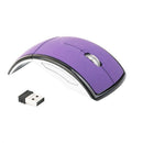 2.4GHz Wireless Laptop Folding Folding Arc Optical Mouse USB Mouse Purple