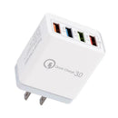 4 USB Travel Wall Charger 3A Fast Charging Charger US Plug Adapter (Grey) A