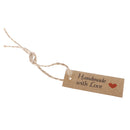 100x Kraft Card Craft Wedding Party Gift Tag Clothing Luggage Label String