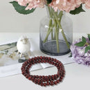 Stretch Strap 6mm Dia Beads Sandalwood Buddhist Prayer Necklace Red