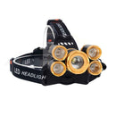 T6+4 LED 2400LM Zoomable Searchlight USB Charging Outdoor 5 LEDs Head Light