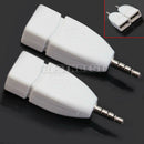 3.5mm Male AUX Audio Plug Jack to USB 2.0 Female Converter Adapter White Color