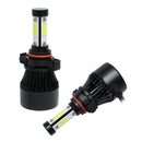 4 Sides LED Cool White Headlights COB Chips Bulbs Lamps Conversion Kits 6500K