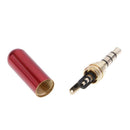 2x 3.5mm 4 Pole Male + Female Repair Headphone Jack Plug Metal Soldering Red