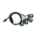 PL2303 Chipset 4 Port USB to RS-232 9-Pin DB9 Serial Cable Male A Adapter