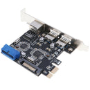 PCI-E to USB 3.0 4-Port PCI Express Card,Mini PCI-E Hub Controller Adapter -
