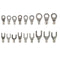 420 Piece Cold Pressed Non-Insulated Ring Terminal Fork Connector Crimp