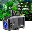 Aquarium Water Pump 400GPH 1500L/h 25W Adjustable Submersible Fountain Fish Tank