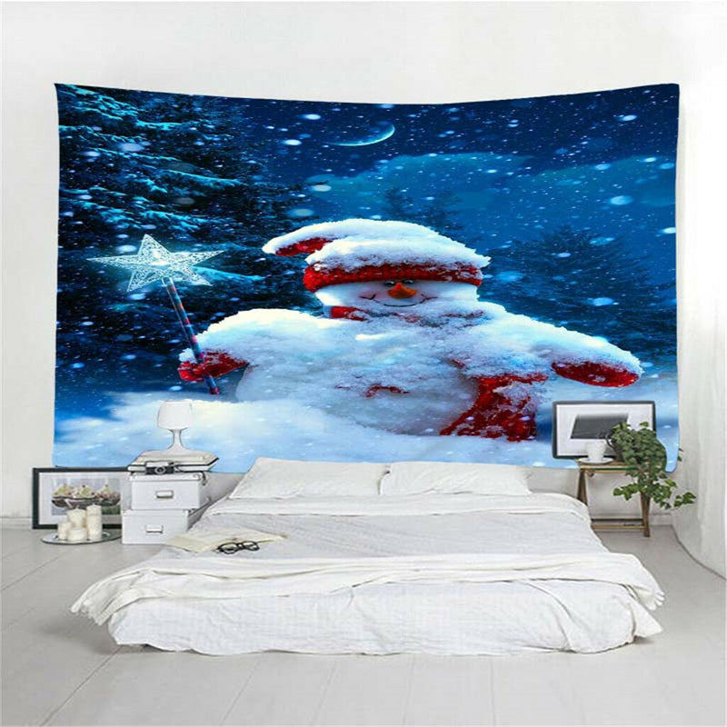 Xmas Merry Christmas Day Happy New Year Tapestry for Home Decor Wall Art-H
