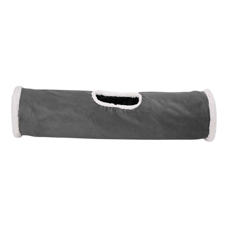 Collapsible Pet Cat Tunnel for Indoor Outdoor Suede Hideaway Tube Play Toys A