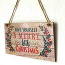 Have Yourself a Merry Little Christmas Holly Wood Plank Design Hanging Sign D8R2