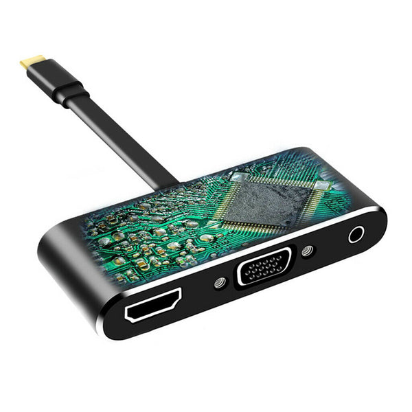 Type C Hub, USB C Hub, 5 in 1 Adapter with USB 3.0 Portable Aluminum Hub with