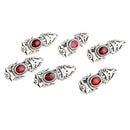 6Pcs Bead End Cap Stopper Fit 8mm Cord Leather Craft Necklace Charms